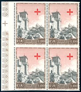 1951 - 100 lire Croce Rossa, non dentellato ... 