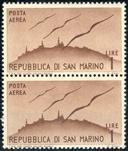1946 - 1 lira Vedute, coppia verticale, ... 