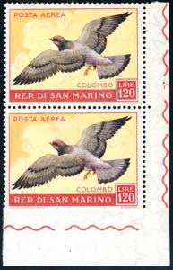 1959 - 120 lire Uccelli, non dentellato in ... 
