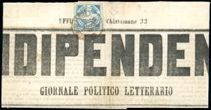 1861 - 1/2 tornese azzurro Crocetta (16), ... 