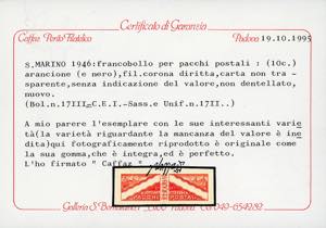 1946 - 10 cent. carta non ... 