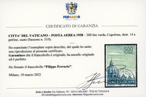 1958 - 500 lire Cupolone, dent. 14 ... 