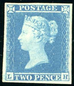 GRAN BRETAGNA 1841 - 2 pence azzurro (4), ... 
