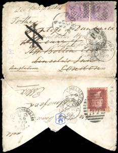 1869 - ITALY/GREAT BRITAIN - Redirected with ... 