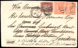 1871 - EGYPT/GREAT BRITAIN - Redirected with ... 