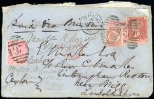 1875 - CEYLON/GREAT BRITAIN - Redirected ... 