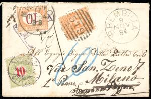 1884 - ITALY/SWISS/ITALY - Redirected, with ... 