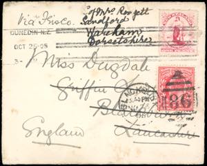 1905 - NEW ZELAND/GREAT BRITAIN - Redirected ... 