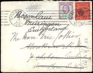 1907 - MAURITIUS/GREAT BRITAIN - Redirected ... 