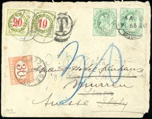 1908 - INDIA/ITALY/SWISS - Redirected, with ... 