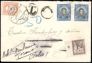 1922 - CHILE/FRANCE/ITALY - Redirected, with ... 