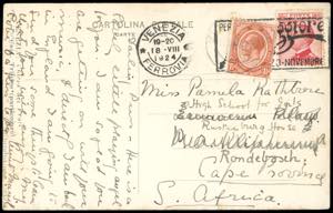 1924 - ITALY/SOUTH AFRICA - Redirected with ... 