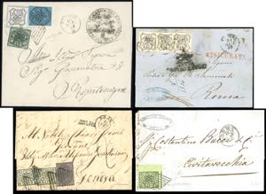 STATO PONTIFICIO 1855/1867 - Quattro lettere ... 