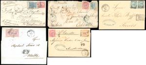 REGNO DITALIA 1866/1872 - Cinque lettere ... 