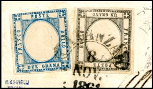 1861 - 1 grano nero, EFFIGIE ... 