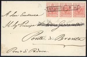 1850 - 15 cent. rosso, I tiratura (3a), ... 
