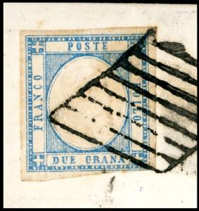 1861 - 2 grana azzurro chiaro ... 