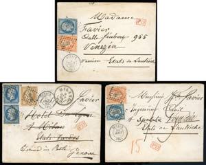 FRANCIA 1860 - Tre lettere affrancate del ... 