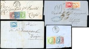 GRECIA 1865/1869 - Tre lettere ed un ... 