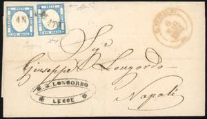 1861 - 2 soldi azzurro chiaro, due ... 