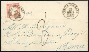 1862 - 5 grana rosso carminio (21), ... 
