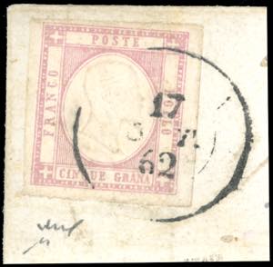1862 - 5 grana lilla (21c), ... 