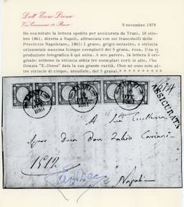 1861 - 5 grana rosa, striscia ... 