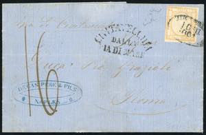 1861 - 10 grana bistro (22c), sfiorato in un ... 