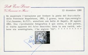 1861 - 5 grana vermiglio, falso ... 