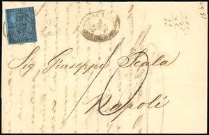 1857 - 40 cent. azzurro (5), perfetto, su ... 