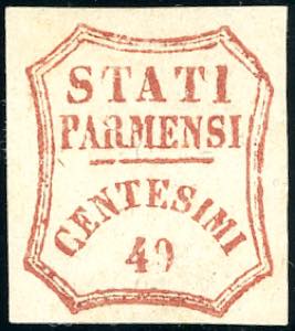 1859 - 40 cent. rosso bruno, I composizione ... 