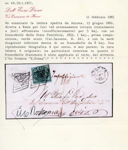 1860 - 8 baj bianco, frazionato ... 