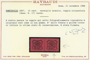 1867 - 10 cent. vermiglio arancio ... 