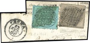 1868 - 3 cent. grigio rosa, 5 cent. azzurro ... 