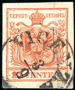 FALSI PER POSTA 1853 - 15 cent. vermiglio, ... 