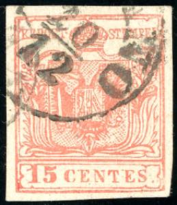 FALSI PER POSTA 1857 - 15 cent. rosso ... 