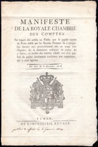 1818 - Manifesto camerale del ... 