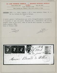 1852 - 5 cent. nero, coppia, 40 ... 