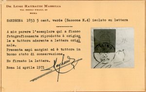 1855 - 5 cent. verde (4), perfetto ... 