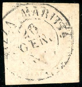 1853 - 40 cent. rosa chiaro (6), perfetto e ... 