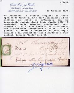 1857 - 5 cent. verde smeraldo ... 