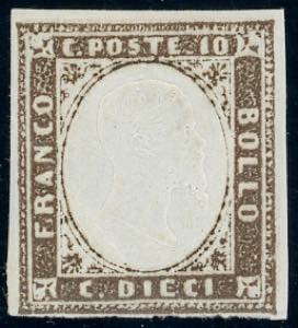 1858 - 10 cent. terra dombra ... 