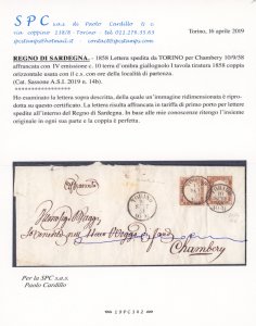 1858 - 10 cent. terra dombra ... 