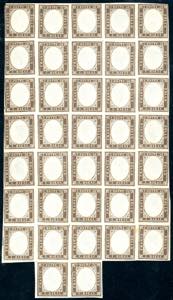 1859 - 10 cent. bruno giallastro (14Aa), ... 