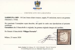 1859 - 10 cent. bruno chiaro ... 