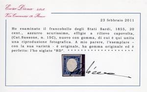 1860 - 20 cent. azzurro ... 