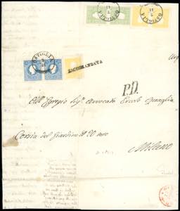 1863 - 2 soldi giallo, lieve piega ... 