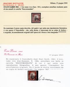 1861 - 3 lire rame, un esemplare e ... 