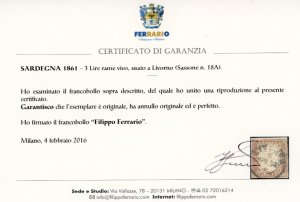 1861 - 3 lire rame vivo (18A), ... 