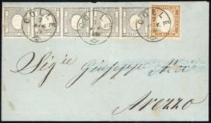 1863 - 1 cent. grigio nero per stampati, ... 